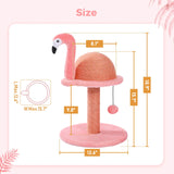 Sisal Cat Scratching Post with Flamingo Design for Small Cats - Pink