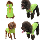 "Vibrant Green XL Reflective Hooded Dog Raincoat - Stylish & Lightweight Poncho for All Breeds!"