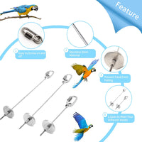 Stainless Steel Bird Food Holder with Foraging Toy for Parrots and Cockatoos