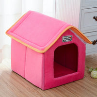 Soft Leopard Winter Pet House with Foldable Bed - Cozy Sofa for Small to Medium Dogs