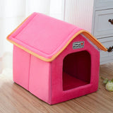 Soft Leopard Winter Pet House with Foldable Bed - Cozy Sofa for Small to Medium Dogs