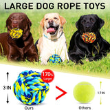 "Ultimate XL Dog Chew Toy Set for Aggressive Chewers – Durable Balls & Tough Cotton Rope