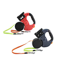 LED Auto Retractable Dog Leash with Dual-Headed Design & Convenient Storage Box 