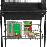 "Premium 59-Inch Wrought Iron Bird Cage with Rolling Stand"