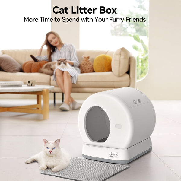 Smart Automatic Self-Cleaning Cat Litter Box. Control/Integrated Safety 