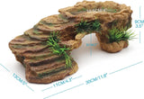 Small Turtle Basking Platform for Reptile Terrarium with Hideout Cave Ornament