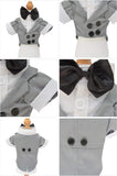 Formal Tuxedo Pet Costume with Black Bow Tie for Small Dogs and Cats - Gray (XS)