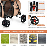 4-In-1 Double Dog & Cat Stroller with Detachable Carrier and Travel Carriage