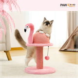 Sisal Cat Scratching Post with Flamingo Design for Small Cats - Pink