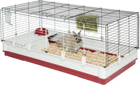 X-Large, White & Red Deluxe Rabbit & Guinea Pig Cage