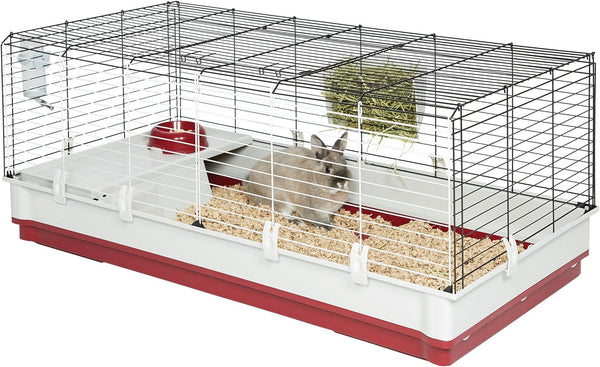 X-Large, White & Red Deluxe Rabbit & Guinea Pig Cage