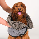 Professional title: "Premium Microfiber Dog Towel for Quick Drying - Ultra Absorbent & Machine Washable - Essential Pet Grooming Supplies | Grey 13X31"