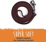 "Premium Genuine Leather Dog Leash - Heavy Duty and Modern Design - Suitable for All Pet Sizes"