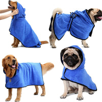 Quick Dry Microfiber Pet Bathrobe - Ultra Absorbent Dog & Cat Towel, 