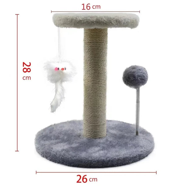 Green Leaves Cat Scratching Post with Sisal Rope - Indoor Cat Tree for Kittens