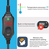 10W Mini Aquarium Heater with Digital Thermostat - Adjustable Temperature (64-93°F), USB Powered, Automatic Power-Off