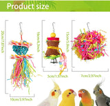 "Set of 4 Small Parrot Chewing and Foraging Toys for Bird Cage - Ideal for Parakeets, Parrotlets, Lovebirds, and Cockatiels"