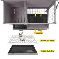 Deluxe Wooden Rabbit & Rabbit Hutch - Versatile Indoor/Outdoor Small Animal Home for Bunnies and Guinea Pigs