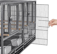 Stackable Divided Breeder Bird Cage for Small Birds, Black