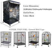 "Good Night Blackout Birdcage Cover - Universal, Breathable & Washable - Black - 20"W x 20"D x 30"H"