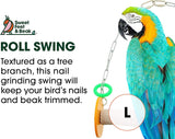 "Swinging Pumice Perch Bird Toy for Trimming Nails and Beaks - Safe and Non-Toxic Cage Accessory for Small and Large Birds, 10.5 Inches"