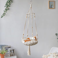 Bohemian Handwoven Cat Hammock Swing Bed - Stylish Macrame Wall Hanging for Home Decoration