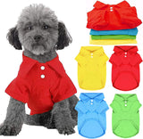 "Stylish 4-Piece Polo T-Shirt Set for Small & Medium Dogs & Cats - Breathable and Comfortable Pet Apparel for Every Occasion!"