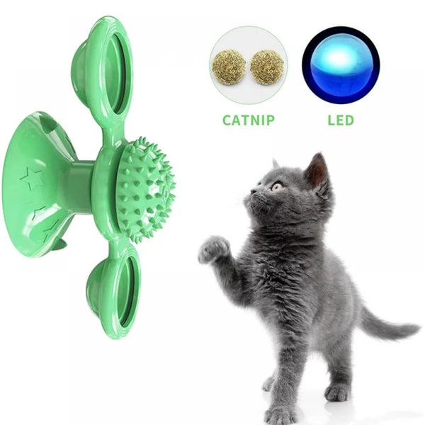 Interactive Cat Toy Turntable with Chew Options for Indoor Cats