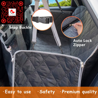 Waterproof Back Seat Dog Cover Hammock - Washable Car Seat Protector with Mesh Window and Multiple Pockets for SUVs and Cars - Nonslip Rubber Back