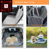 Waterproof Back Seat Dog Cover Hammock - Washable Car Seat Protector with Mesh Window and Multiple Pockets for SUVs and Cars - Nonslip Rubber Back