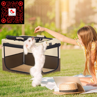 24-Inch Portable Collapsible Dog Crate - Lightweight, Sturdy, and Comfortable with Thick Mat 