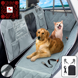 Waterproof Dog Car Seat Cover with Zipper - Hammock Style for Back Seat with Mesh Window and Large Pocket - Non-Slip Rubber Back, Washable Luxury Material for Cars and SUVs