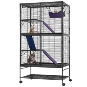 64.6" 4-Tier Rolling Metal Ferret & Small Animal Cage with Ramps