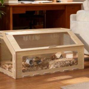 39-Inch Wooden Hamster & Small Animal Habitat – Oak