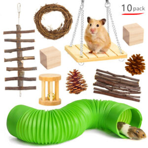 Natural Wooden Chew & Activity Set for Small Animals