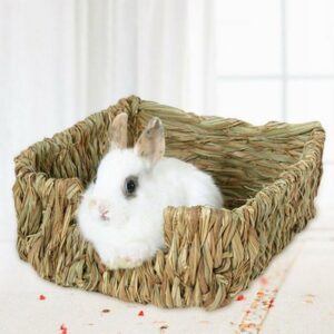 Hand-Woven Grass Nest Bed for Rabbits & Guinea Pigs
